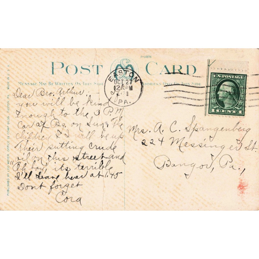 Easton Pennsylvania PA Sanitarium Hospital 1910 Divided Back Antique Postcard - Picture 2 of 2